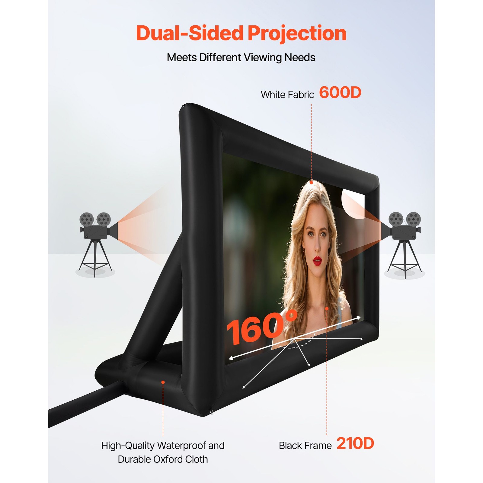 20FT Inflatable Projector Screen OxFor Ford Fabric 2-Min Setup
