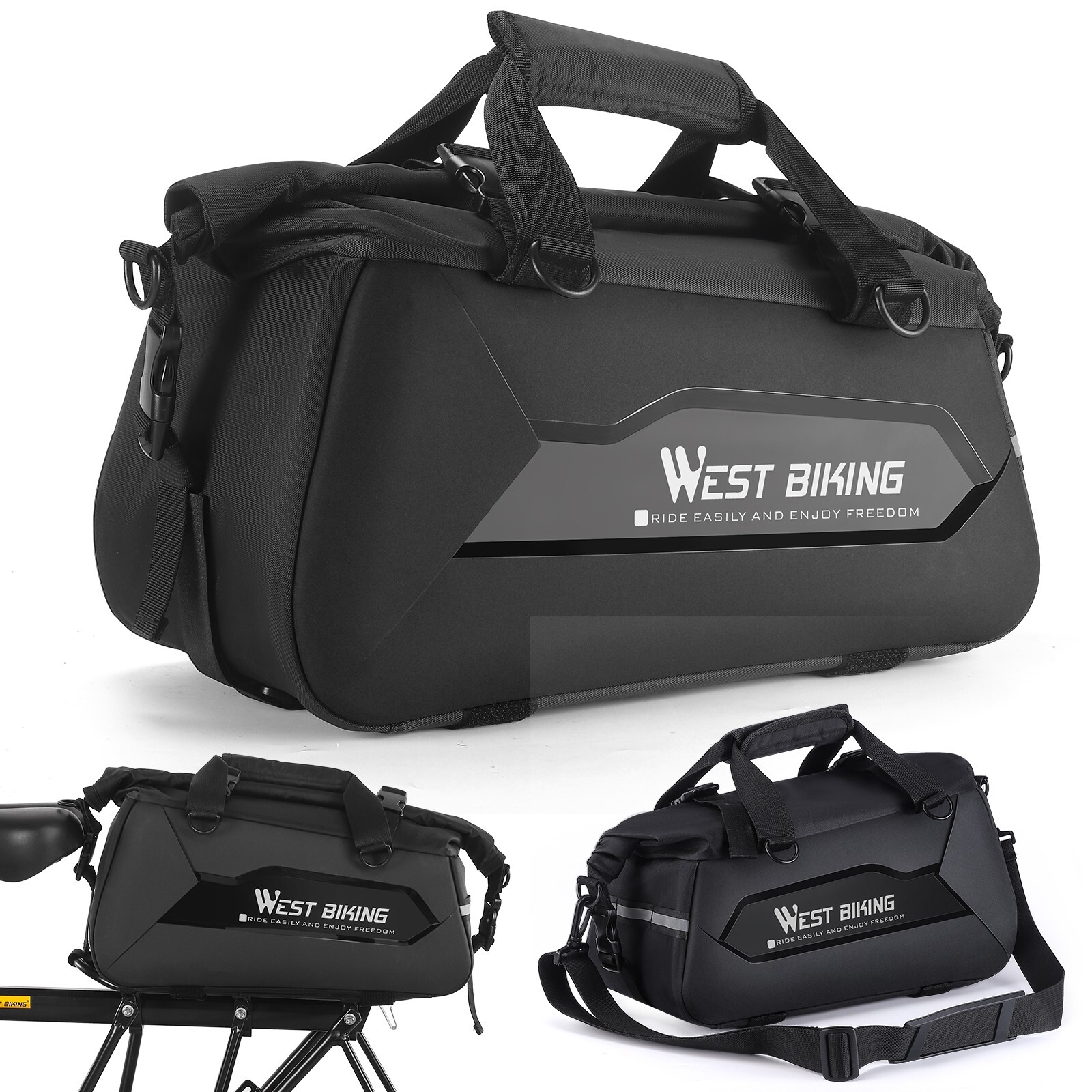 WEST BIKING Hard Shell Bike Pannier Waterproof Bicycle Trunk Luggage Bag 13-24L