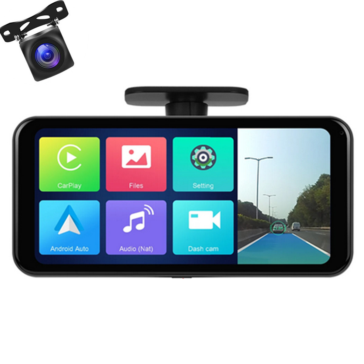 6.25in ADAS Car DVR Dash Cam 4K Camera For Carplay Video Recorder BT/FM/AUX ADAS