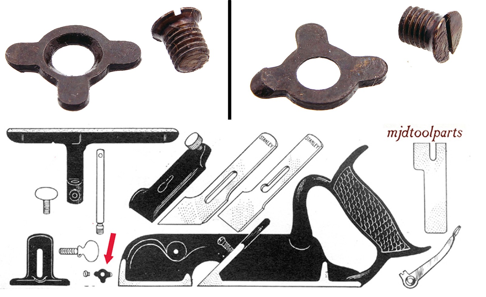 Orig. Nicker Spur and Screw for Stanley No. 191 Rabbet Plane - mjdtoolparts