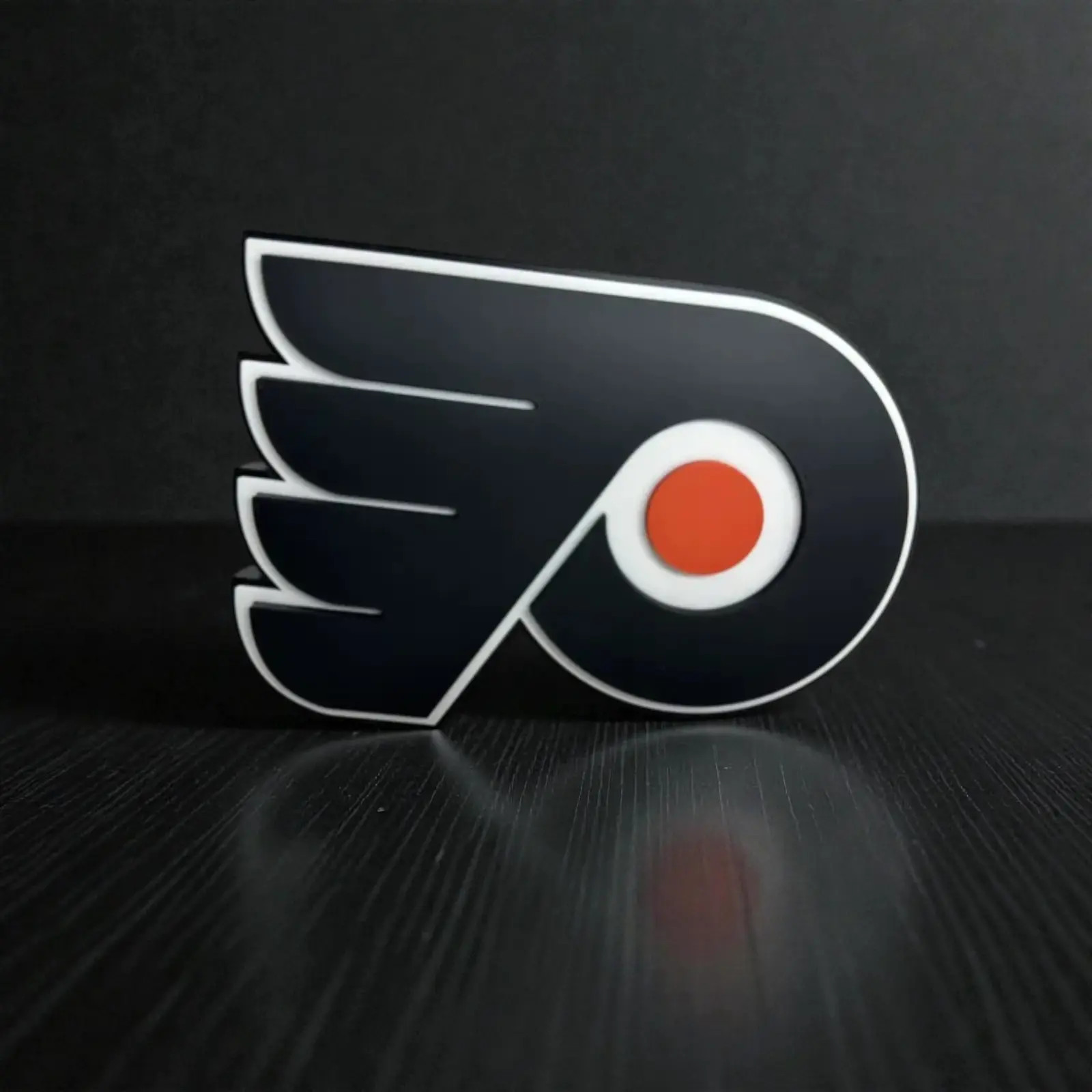 Flyers Philadelphia NHL 3D Logo Sign Black Orange Hockey Team Fan Decor Gift
