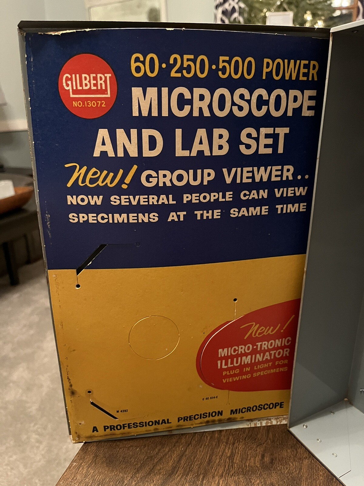 EMPTY Gilbert 13031 Microscope Lab Set Metal Case Box Hall of Science Man Cave