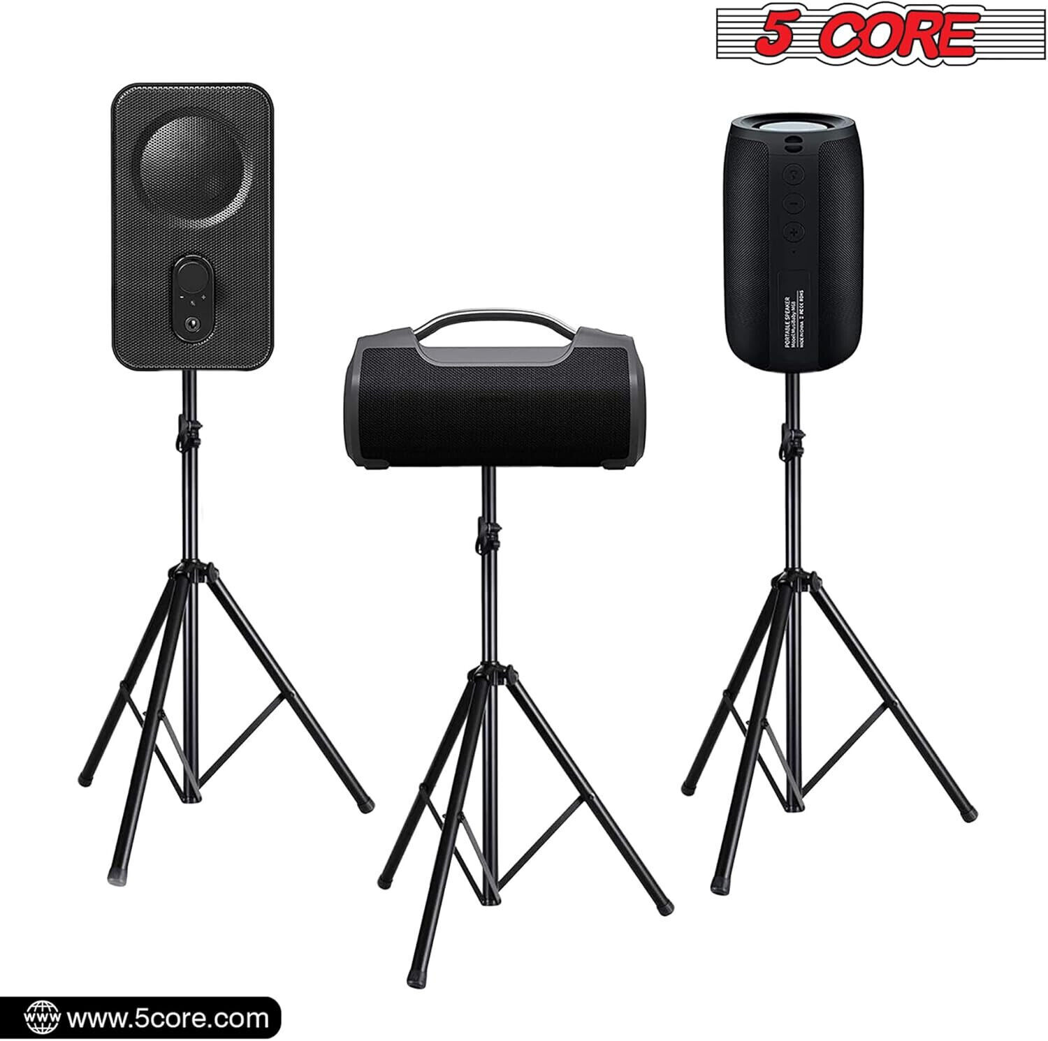 5Core Speaker Stand Tripod Floor Short Adjustable DJ Studio Monitor Stands