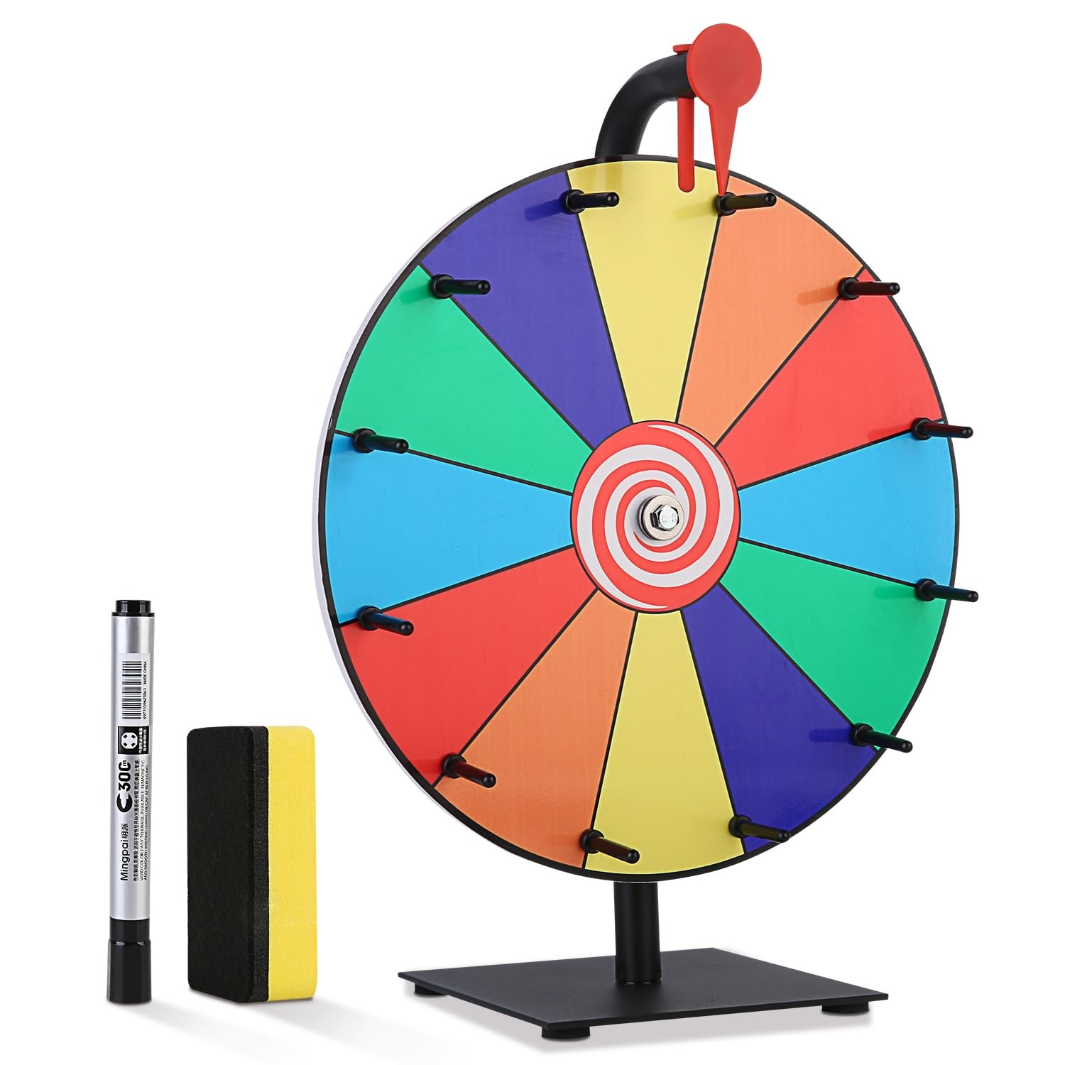 Prize Wheel 12 Inch, Spinning Wheel with 12 Writable Slots, Durable Spin The ...