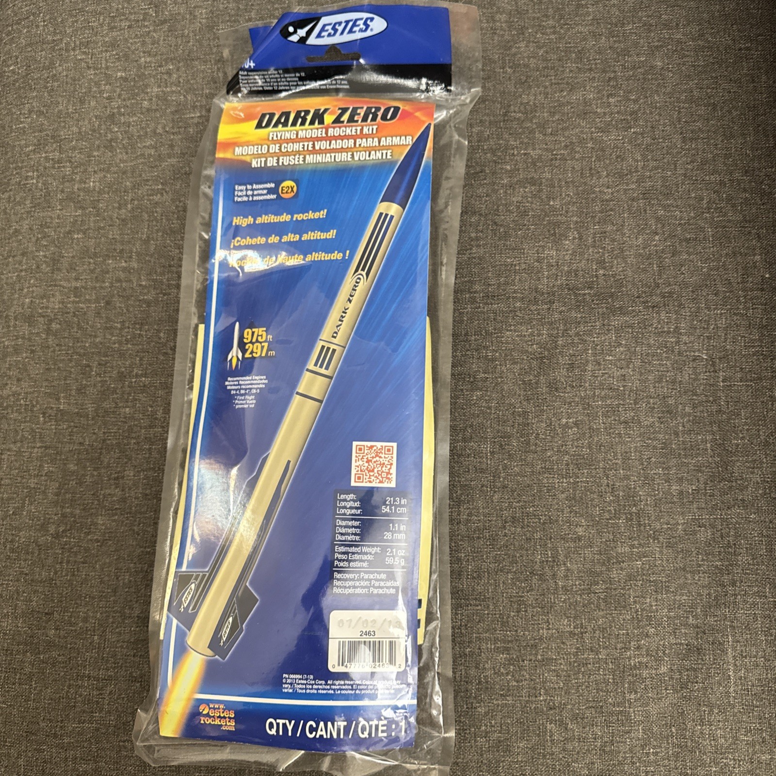 Estes Dark Zero High Altitude Rocket Flying Model Rocket Kit 2013 New