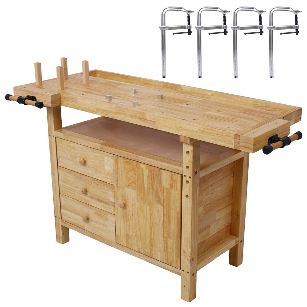 Wooden Workbench for Garage Workshop and Home