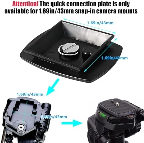 2-Pack Universal 43x43mm Quick Release Plate Set for Velbon Tripods, Compatible