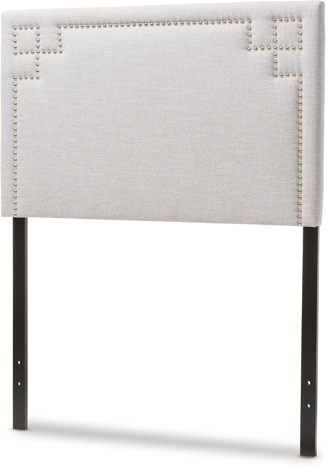 Modern Greyish Beige Twin Size Upholstered Headboard by