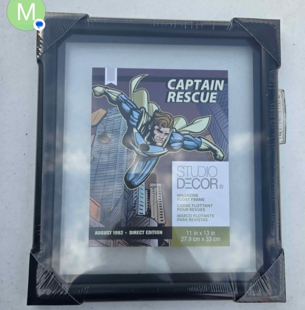 Magazine Comic Book 11" x 13" Float Frame Display Glass Wall Art Frame Black