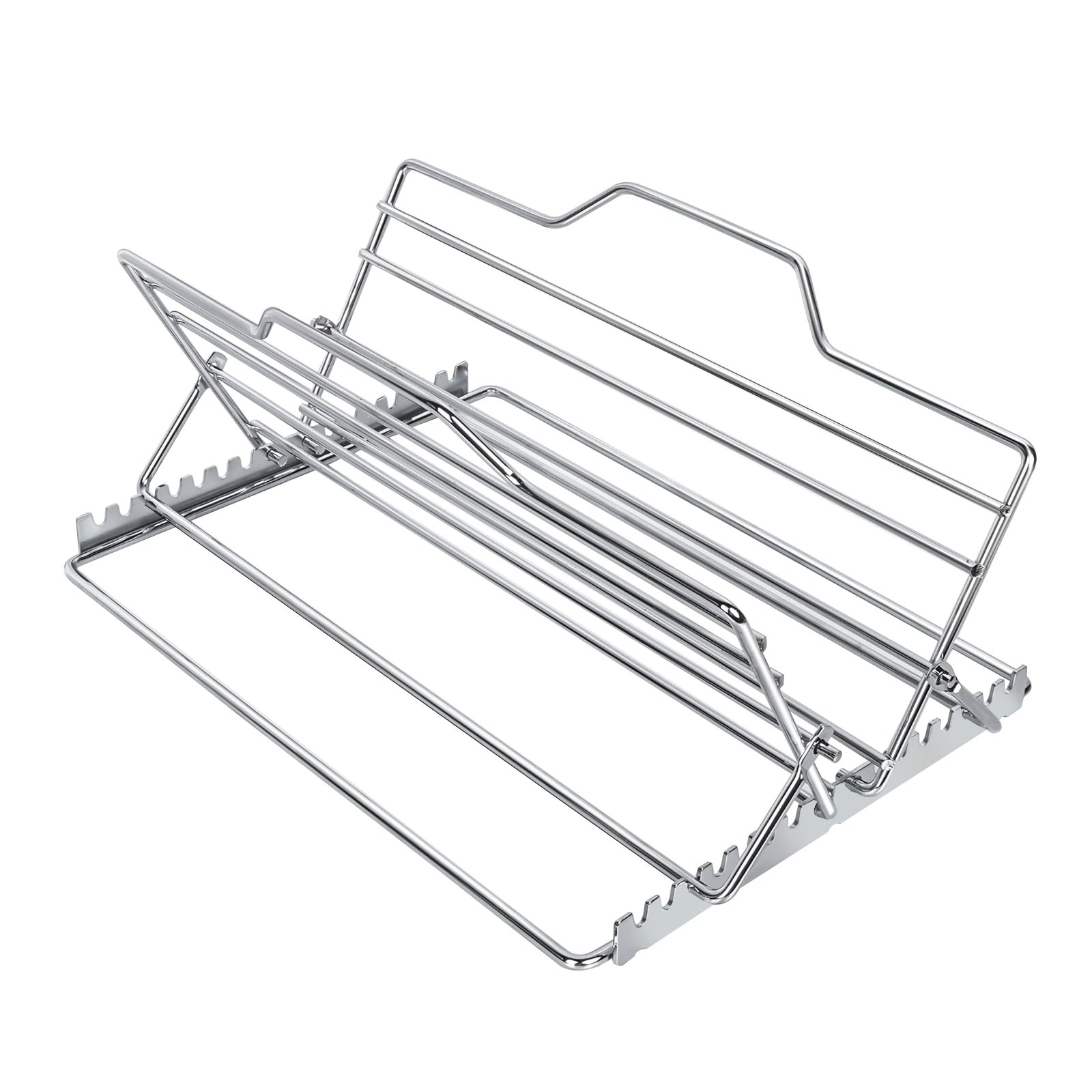 Multi-Purpose Adjustable Roasting Rack Turkey Roaster Set - Complete with V-S...