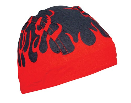 Zan Headgear Flames Flydanna Harley Cruiser Motorcycle Headwear-Red / One Size
