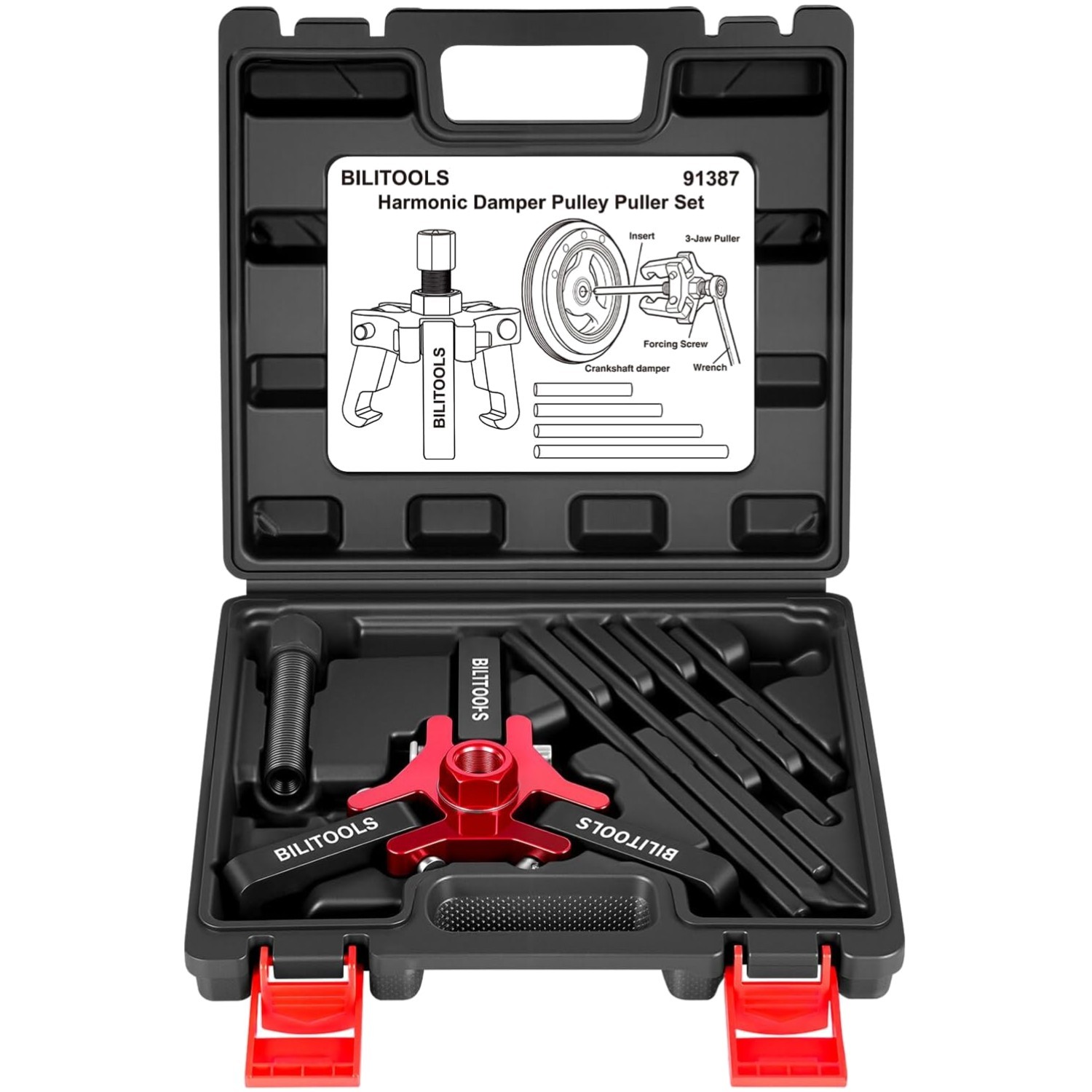 Professional-Grade Harmonic Balancer Puller Set for Chevy, Ford, and More