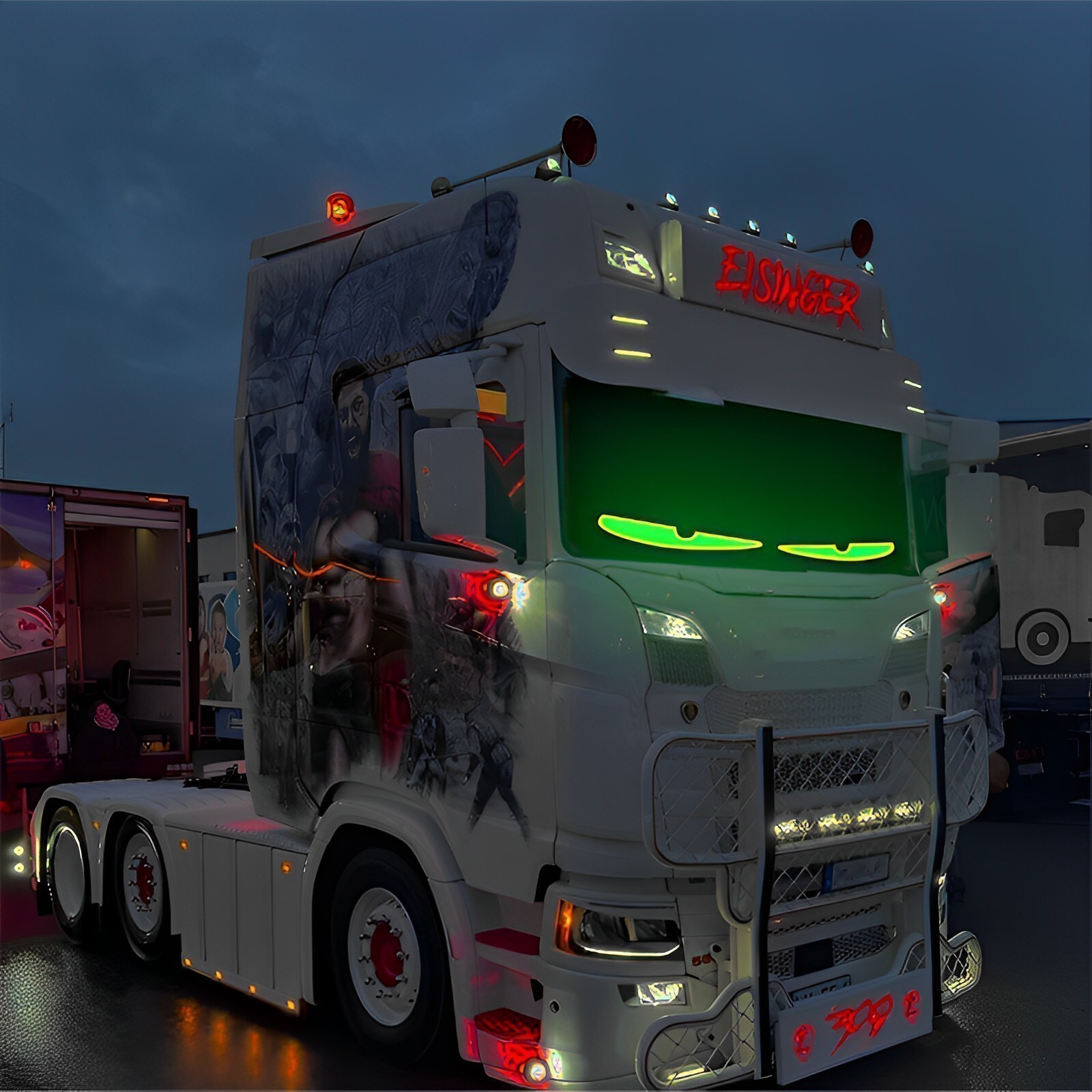 Truck-Specific Devil's Eye LED APP-DIY Screen Car Eye Light US Truck Dynamic