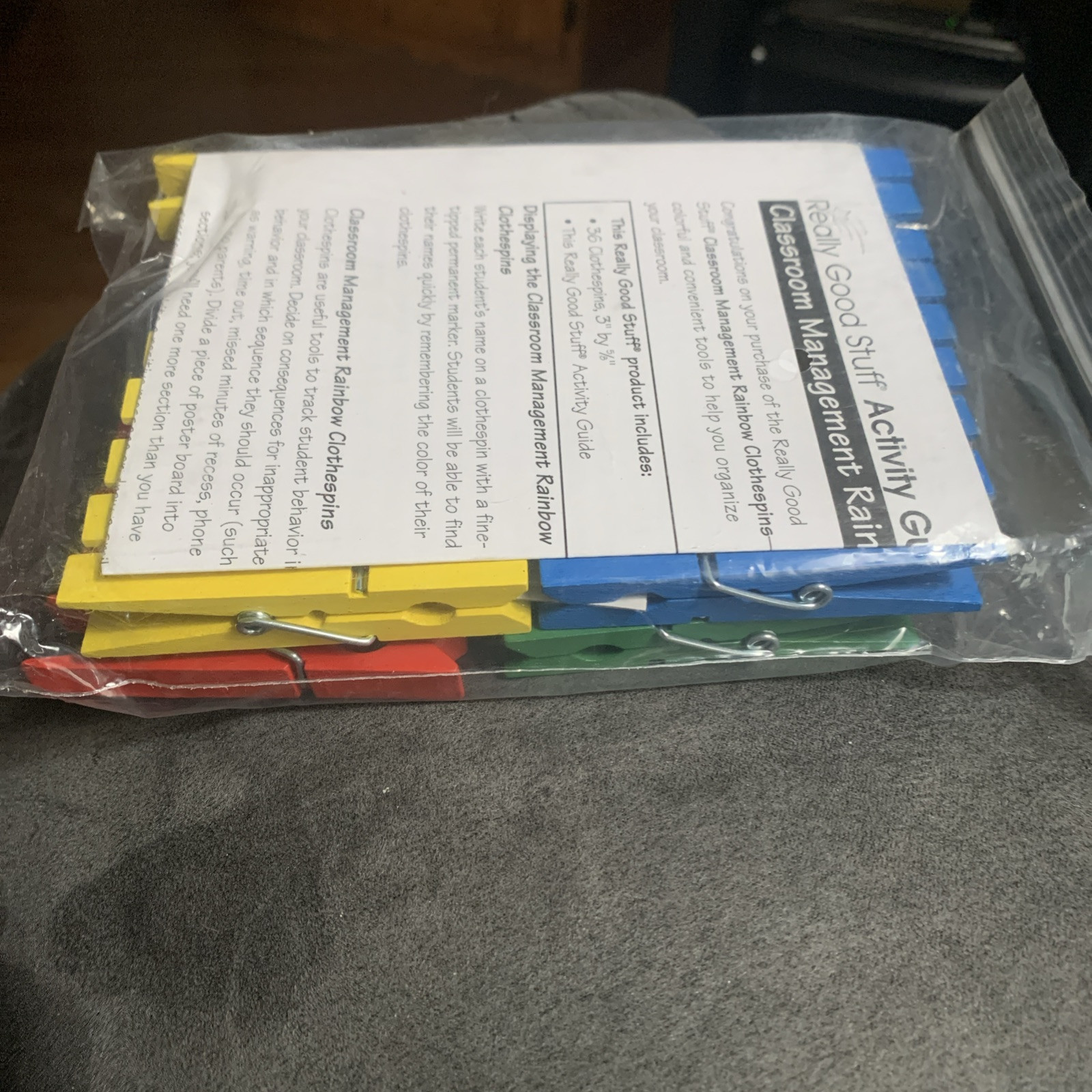 Classroom Management Rainbow Clothespins - 4 Colors