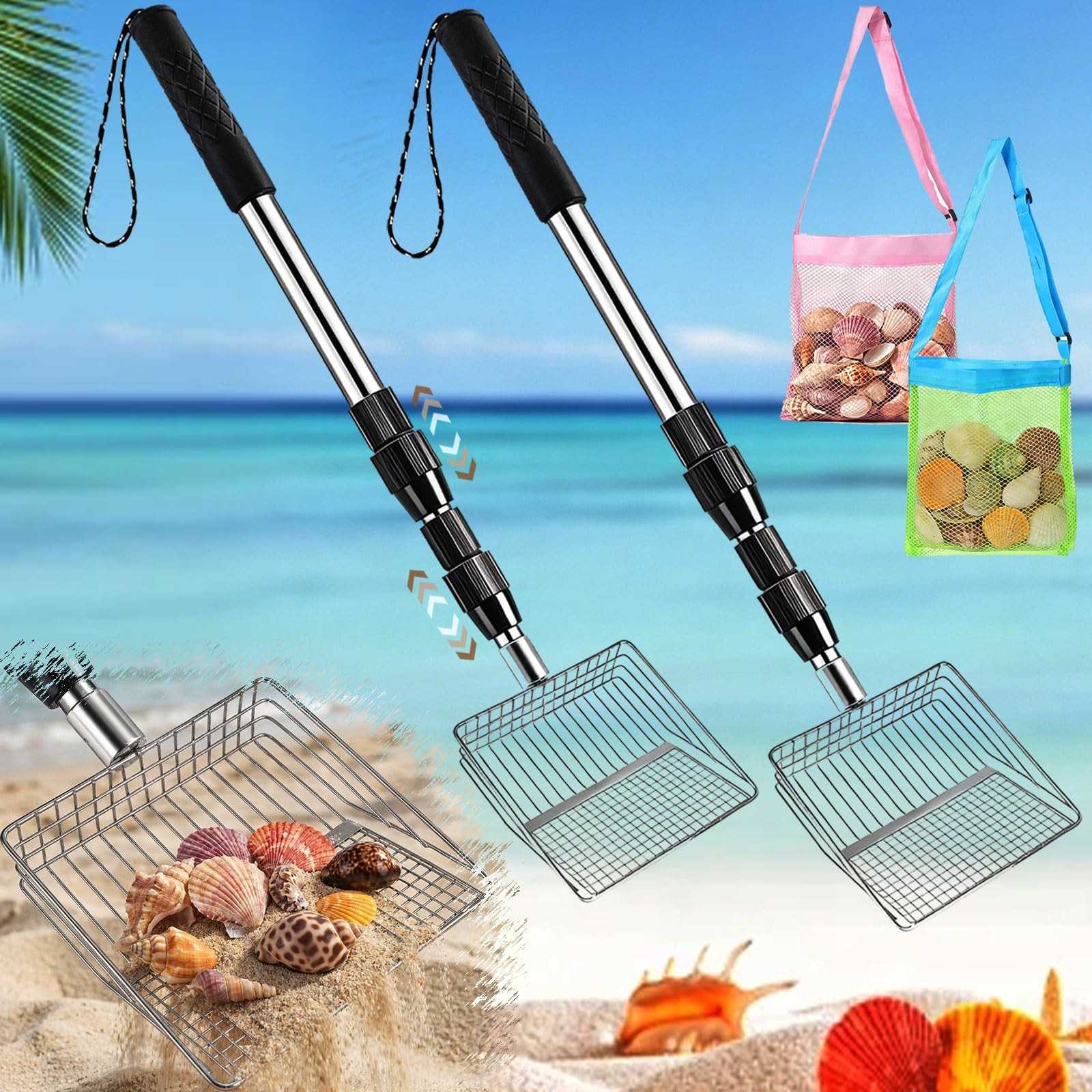 Nafhone Upgraded 2Pack Shark Tooth Sifter 50 Larger Sand Sifter For Beach