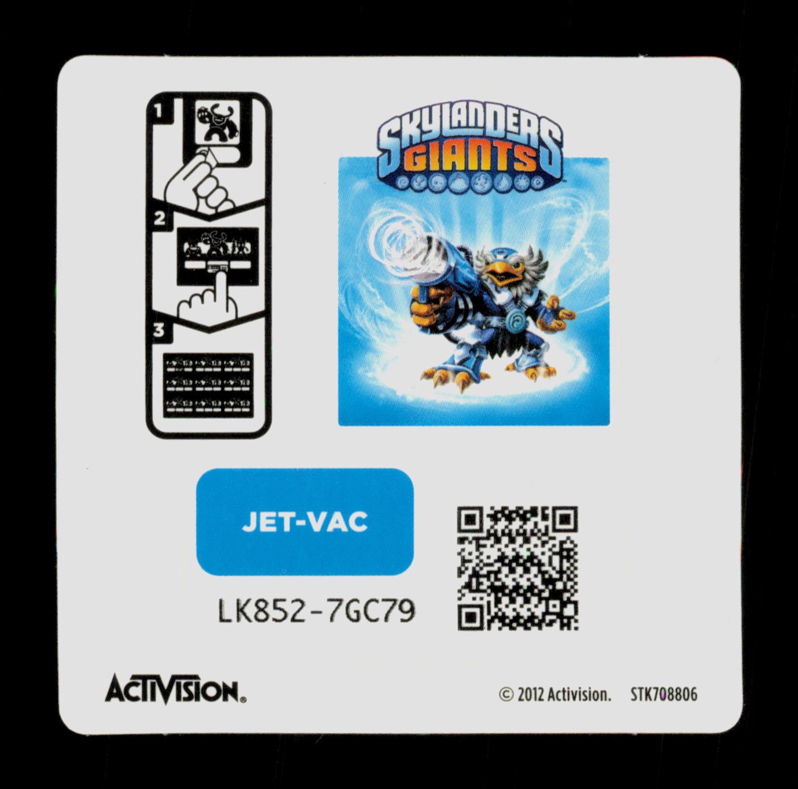 Jet-Vac Skylanders Giants 2012 Activision Sticker