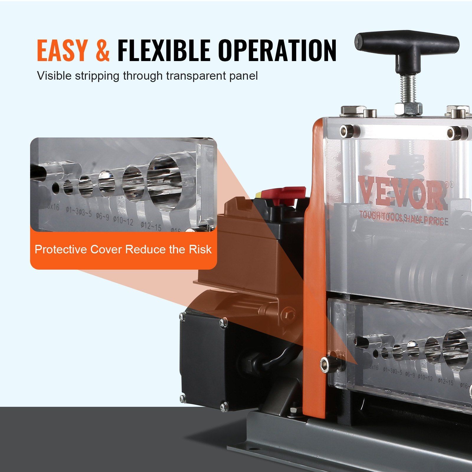 60W Automatic Wire Stripping Machine, 0.06''-0.98'' Motorized Cable Stripper