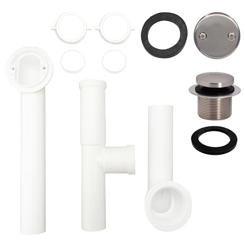 Westbrass A593244-07 14" x 1-1/2" White Tubular Bathtub 1 Pack, Satin Nickel