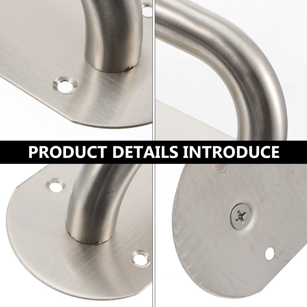 Stainless Steel Door Handle Pull Plate Commercial Door Handle Puller (Silver)