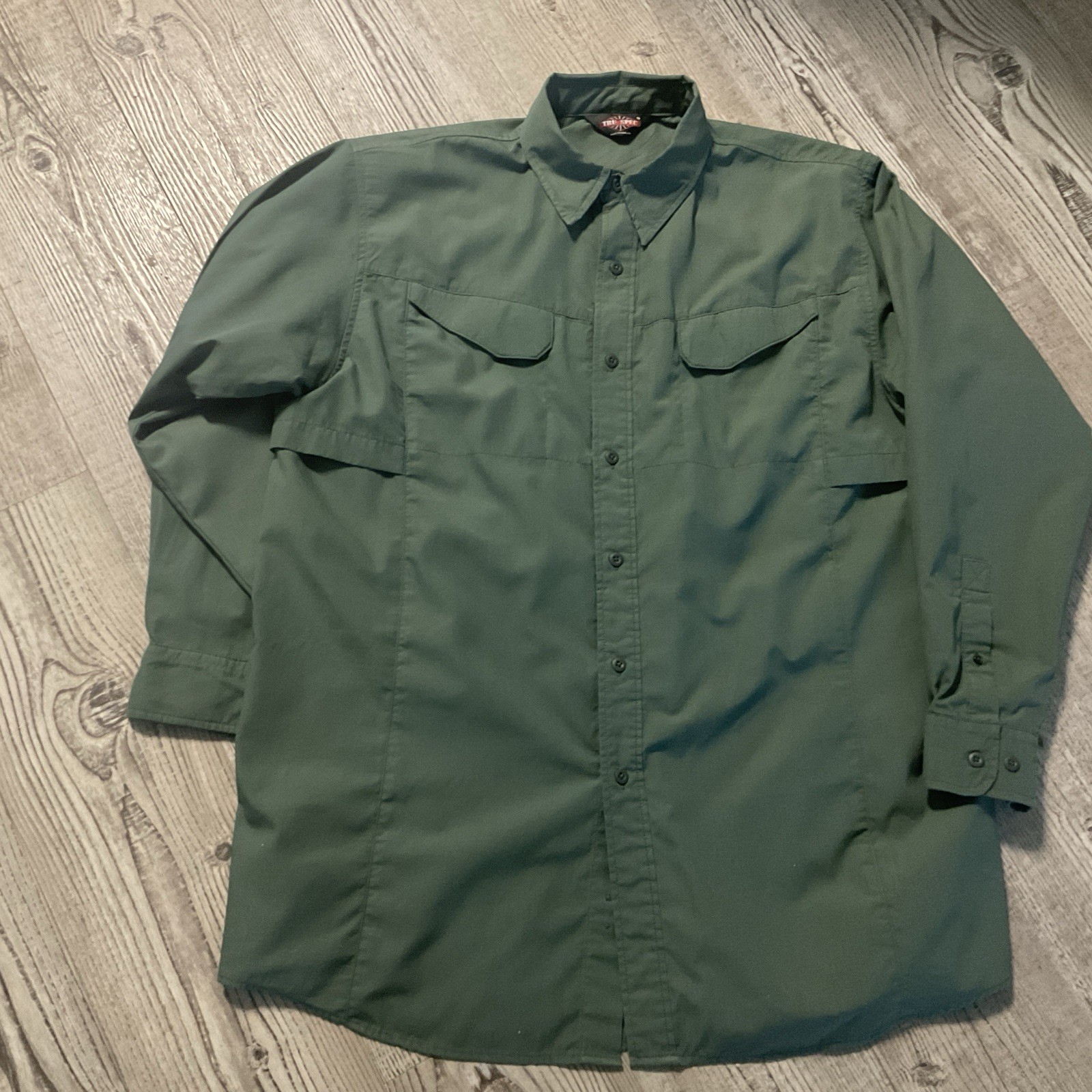 NWOT TRU-SPEC Men's Tactical Shirt Long Sleeve Green 24-7 Series Utility XL