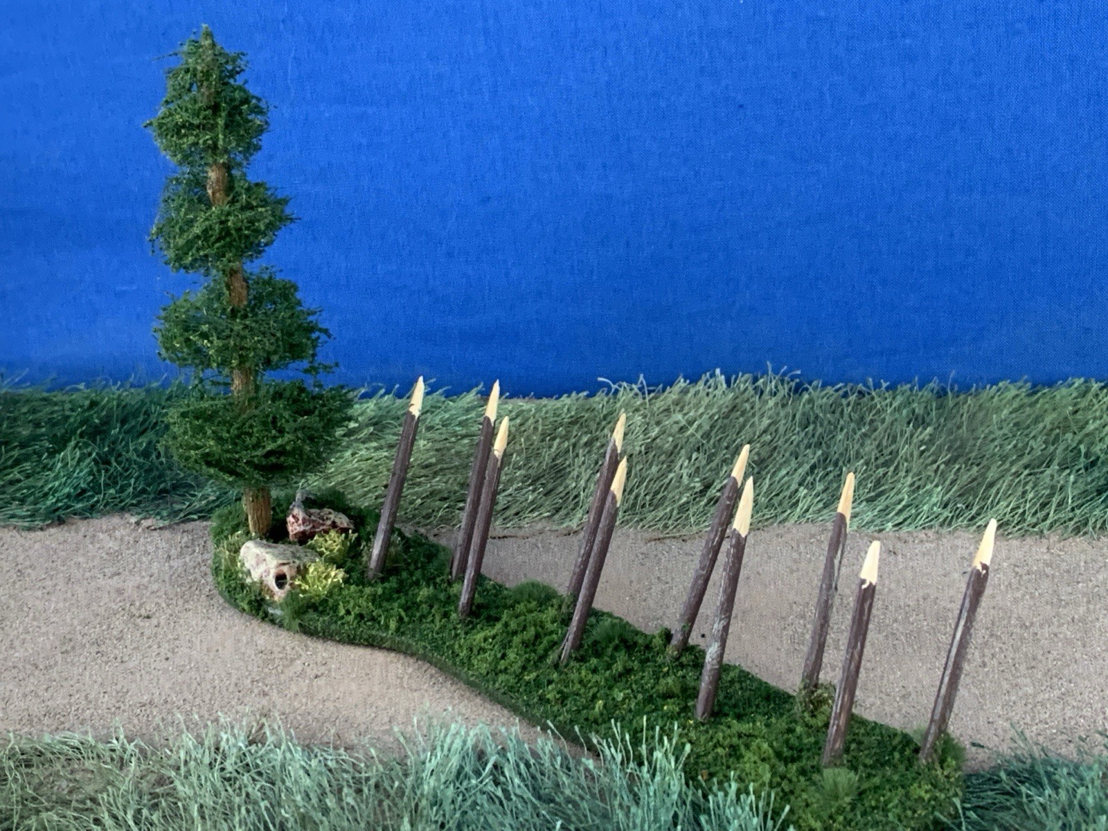 Accessory Scenery Tree Diorama for War Games Custom Built Composition 1:35 scale