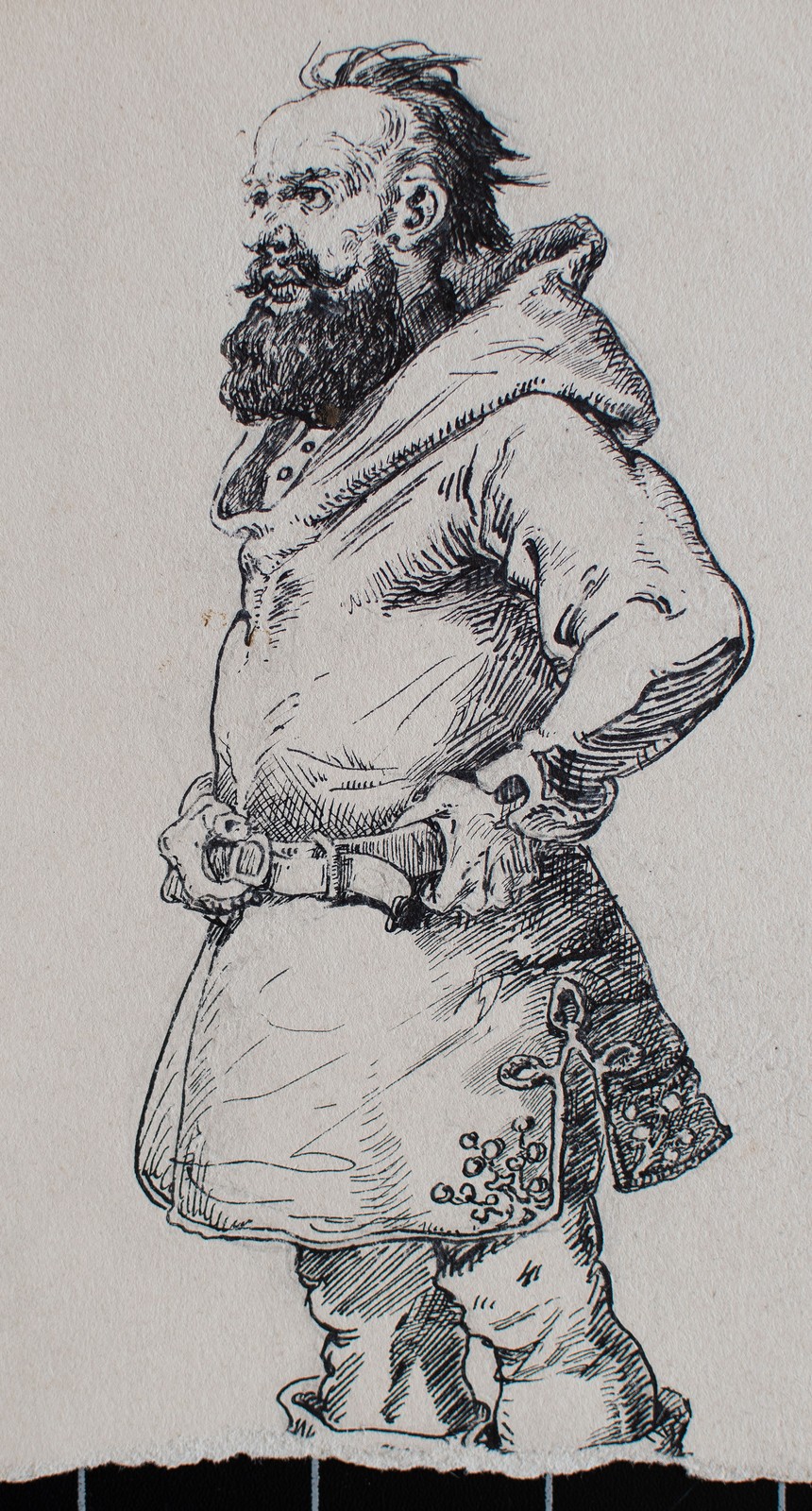 Józef Teofil Smoliński portrait of a man study costume art Poland unique drawing