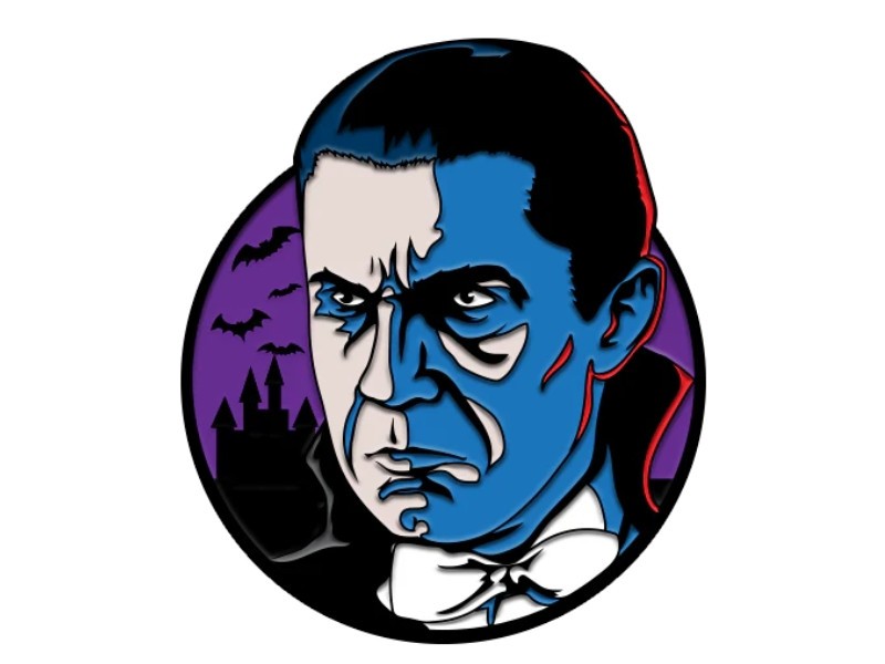 Bela Lugosi Dracula Enamel Pin Full Color Horror Movie Collectible Halloween TOT