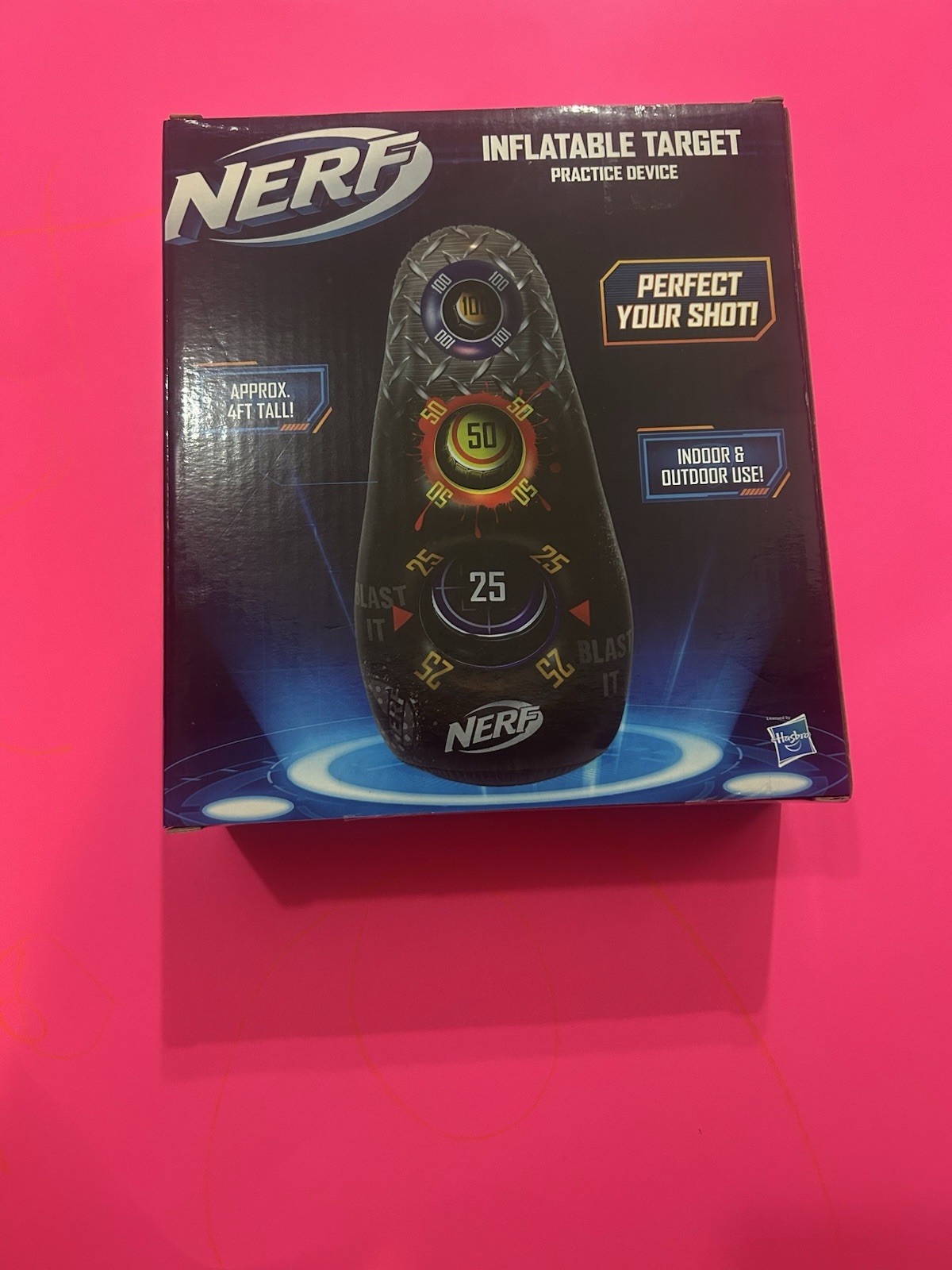 Nerf Inflatable Target Practice Device 4’ Tall 3 Score Zones New Factory Sealed