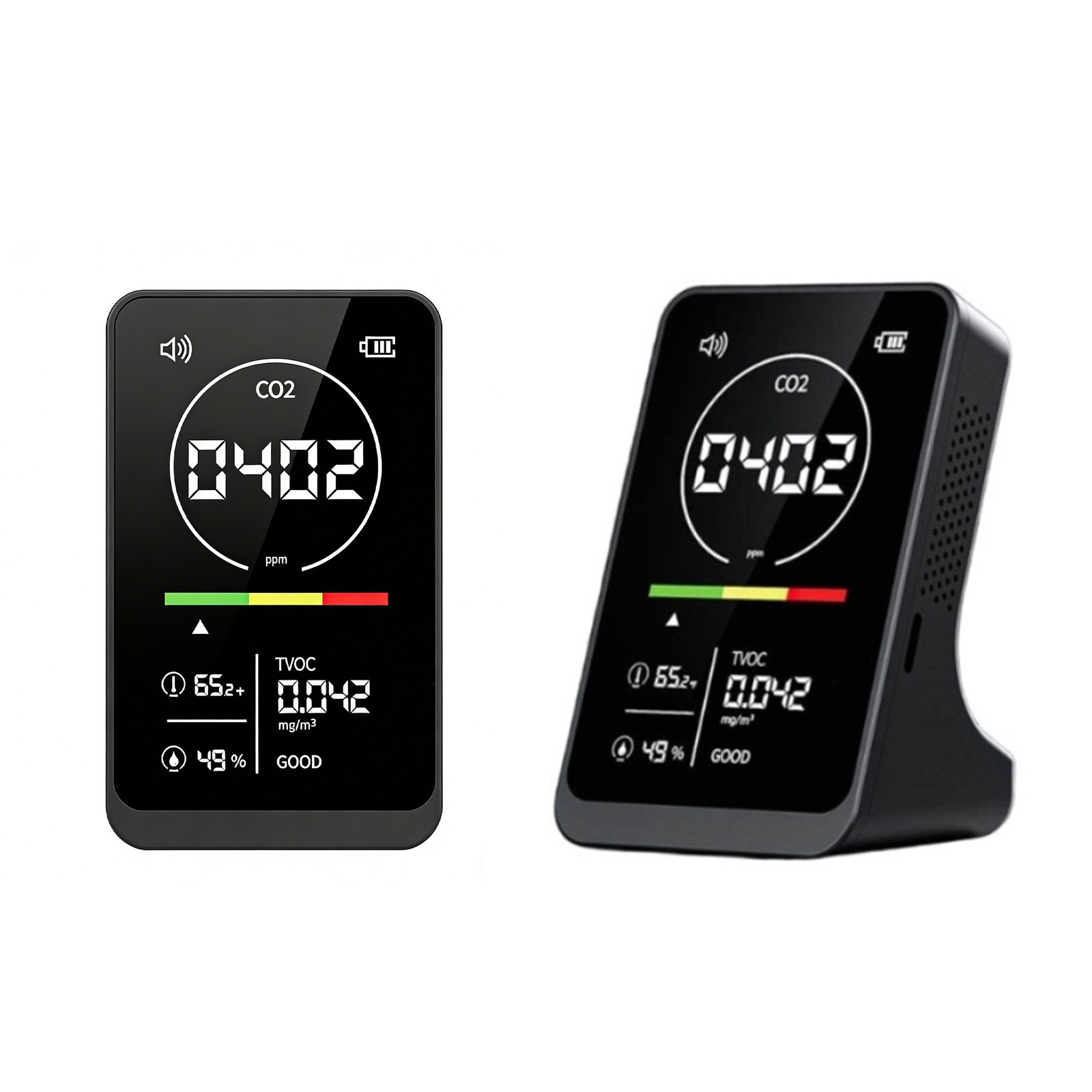 Color Coded Display 4 in 1 Air Detector Carbon Dioxide TVOC Temp Humidity