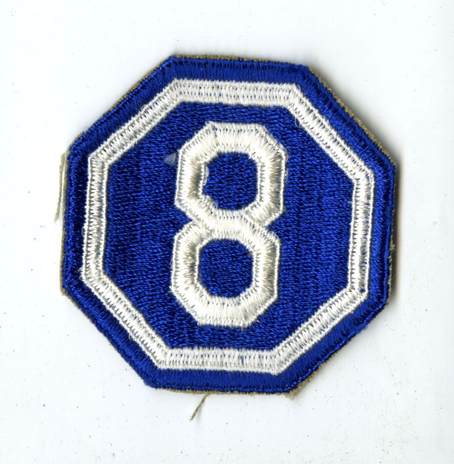 VIII Corps White Back Patch WWII Vintage Europe France Bulge Germany