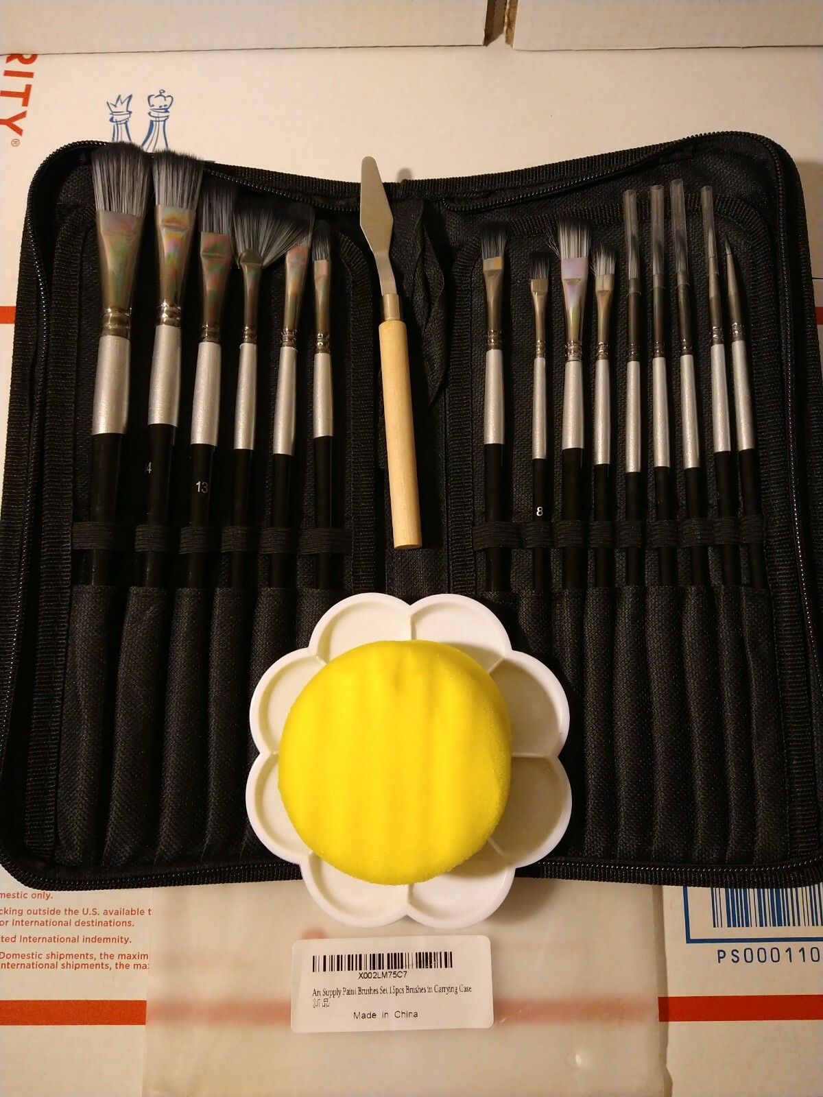 15Pc Professional Artist Soft Paint Brush Set Oil Acrylic Watercolour Art + Case