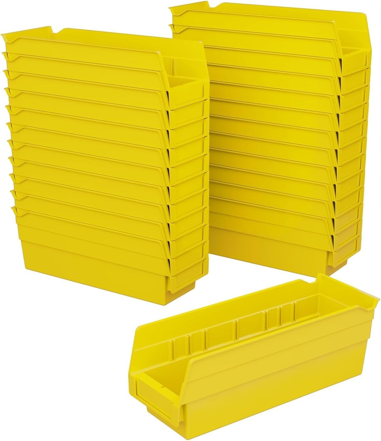 30120 Plastic Shelf Bins, Heavy Duty Storage Bins for Garage, Closet, and Drawer