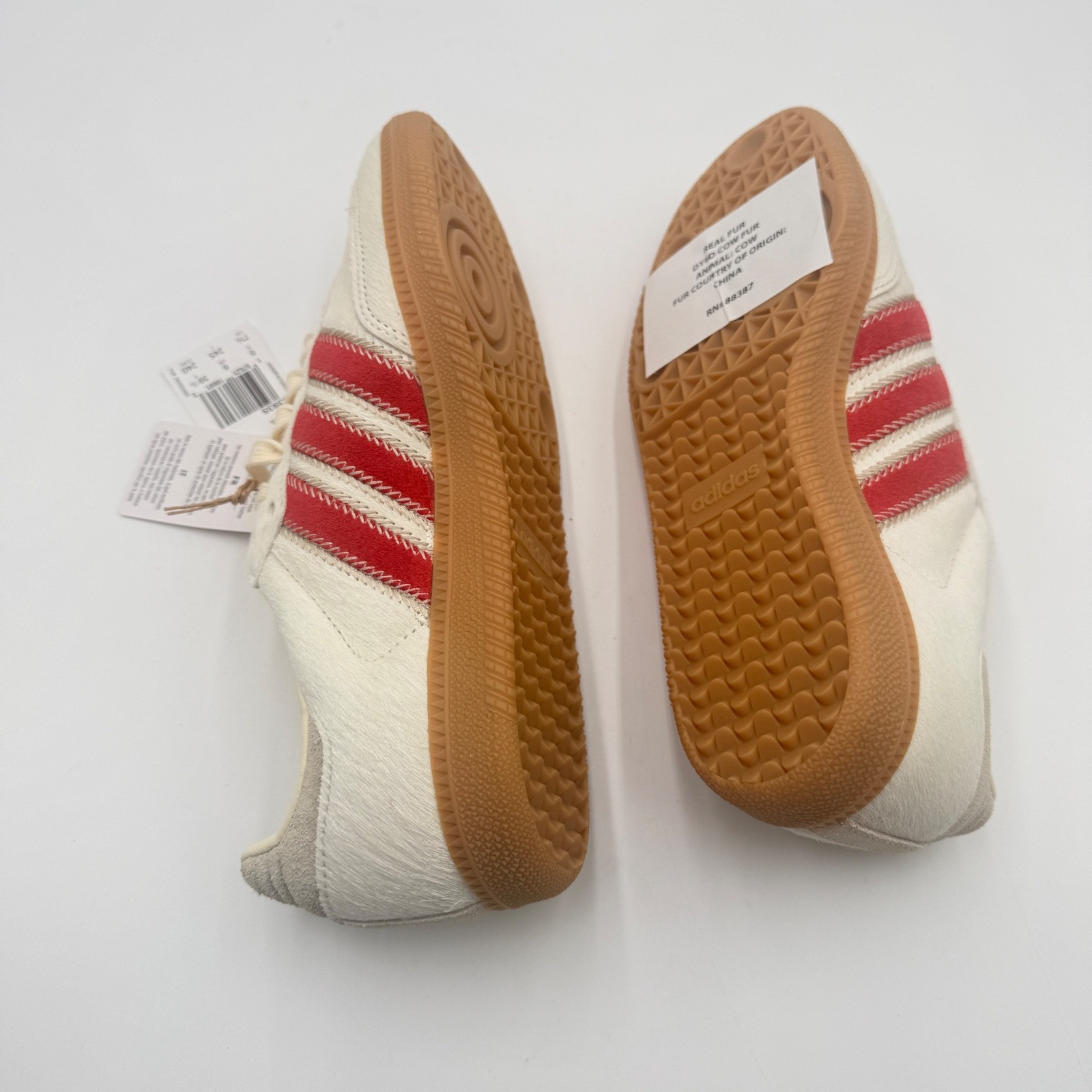 Adidas Women's Size 5 Samba OG Pony Hair Pack - Wonder Beige Better Scarlet