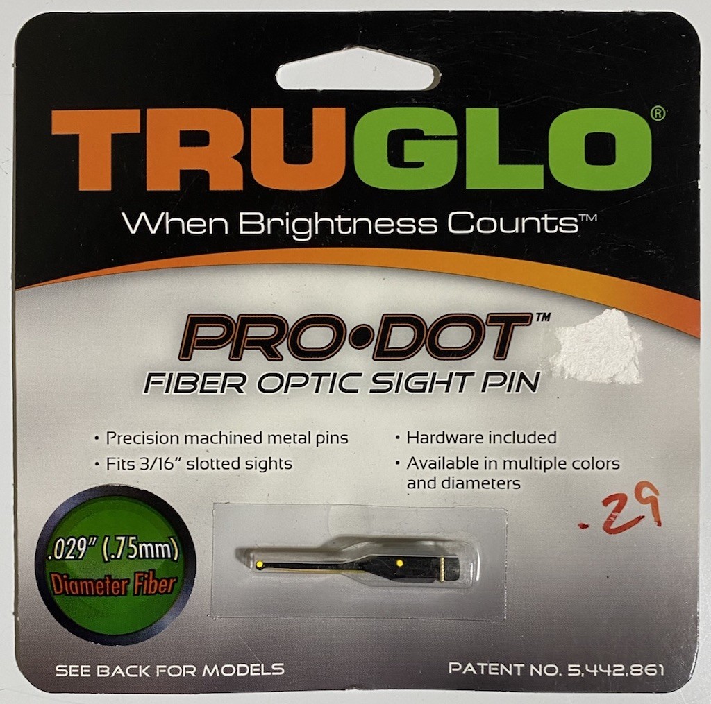 TruGlo Pro Dot Sight Pin .029 Yellow - Fiber Optic #TG842Y Bowhunter Hunting New