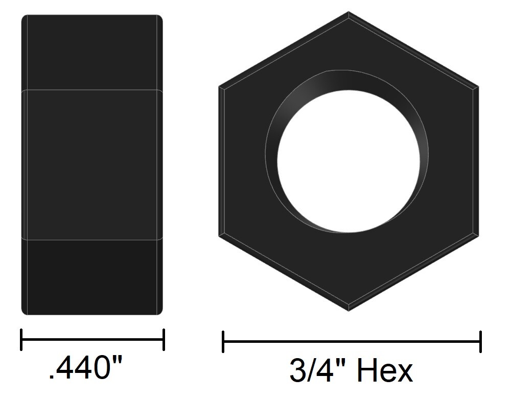 FA NUT-GR8-1/2-13 - 1/2''-13 Grade 8 Hex Nut Plain (12 Pack)