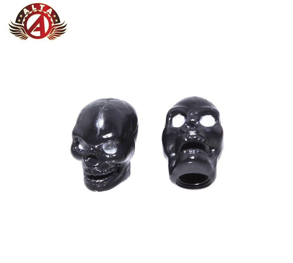 ALTA SKULL VALVE CAPS IN BLACK USED FOR SCHRADER VALVE