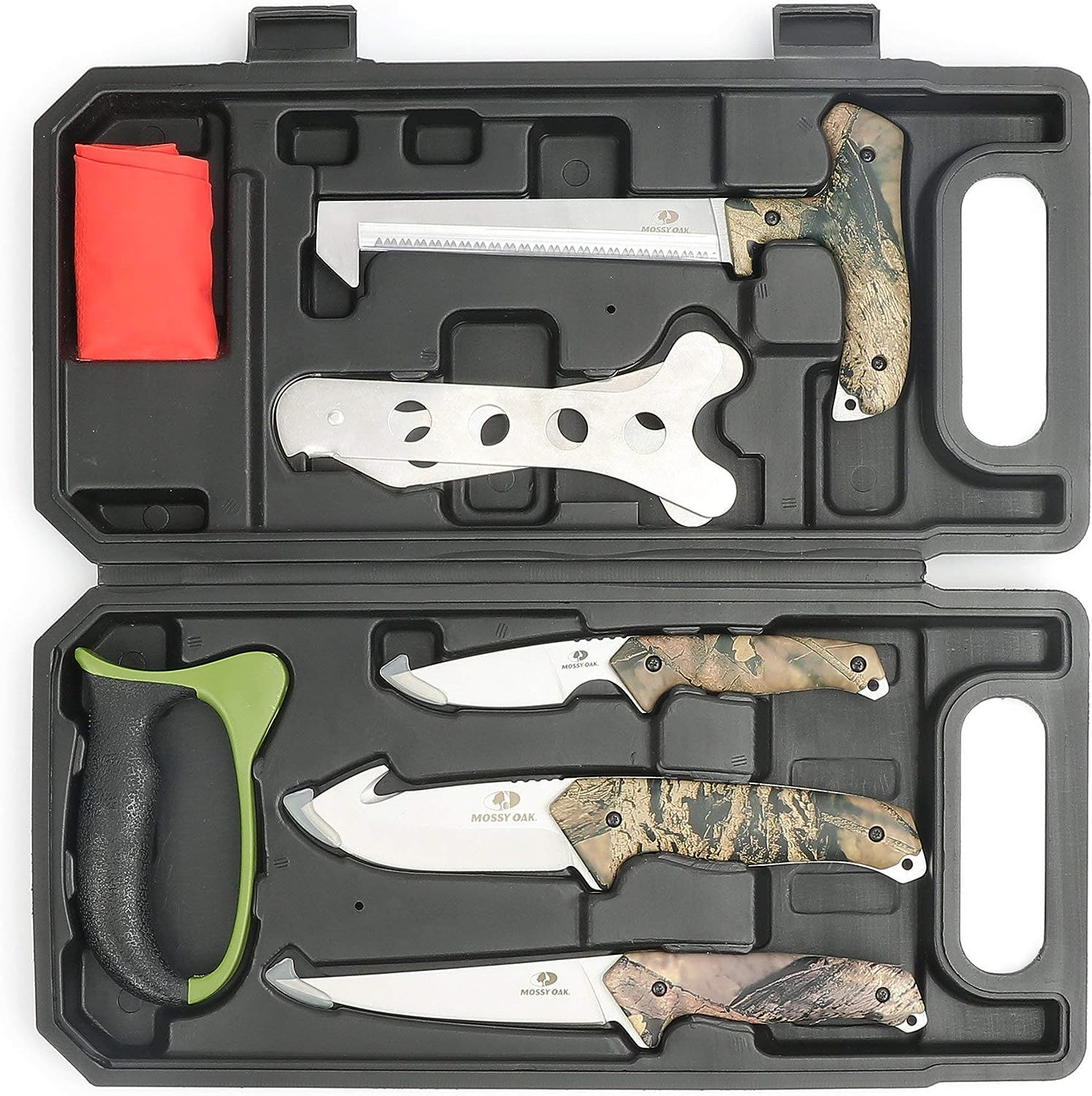 Mossy Oak Portable Butcher Game Processor 8pc Hunting Field Dressing Kit Set New