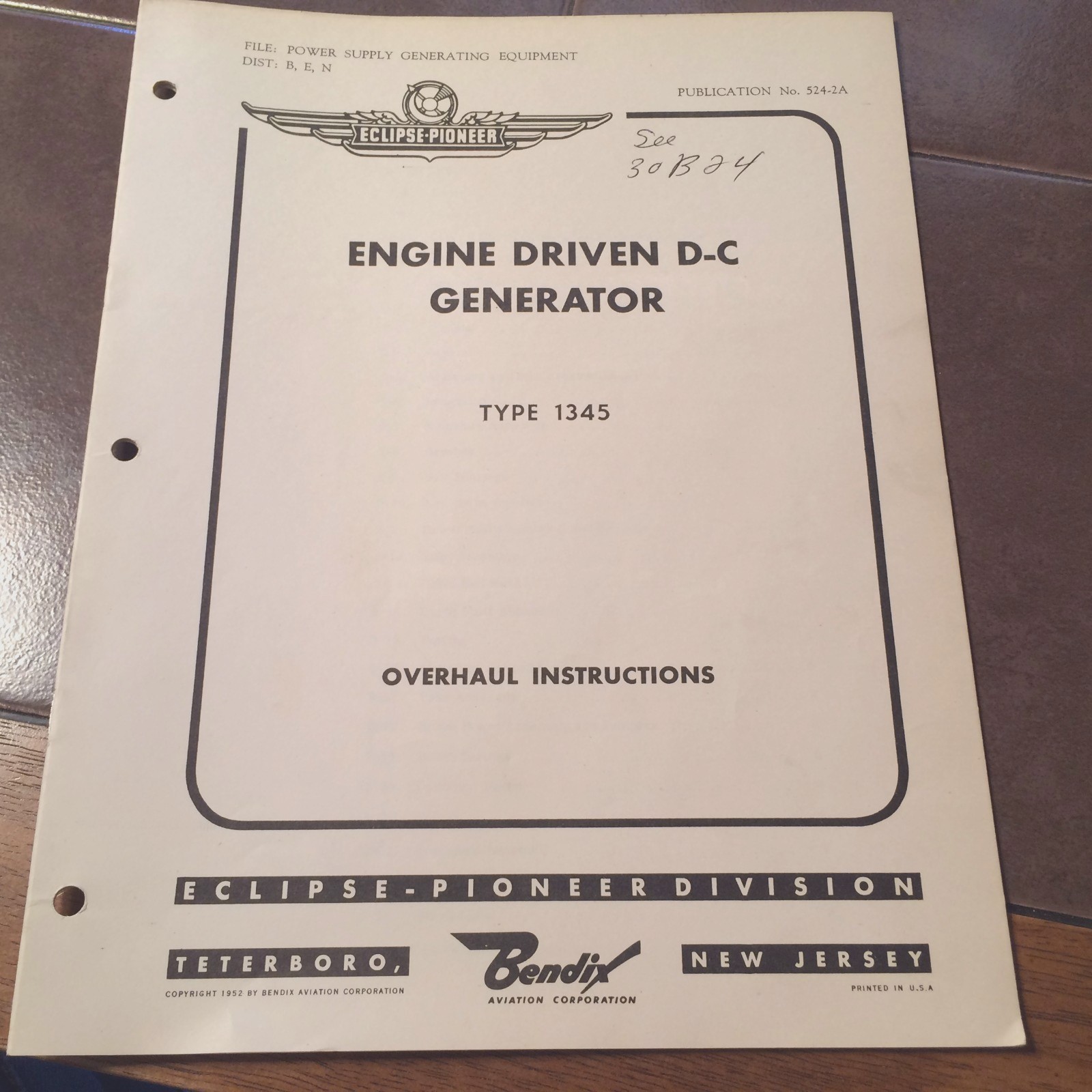 Eclipse-Pioneer DC Generator 1345 Overhaul Manual