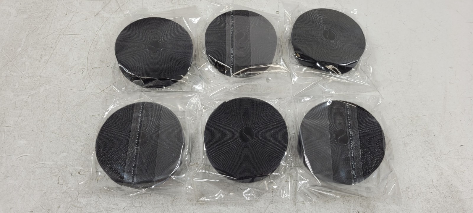6 Pack SureLock Double Sided Hook "N" Loop Wrap Straps - 6 Rolls 15' Each x .75"