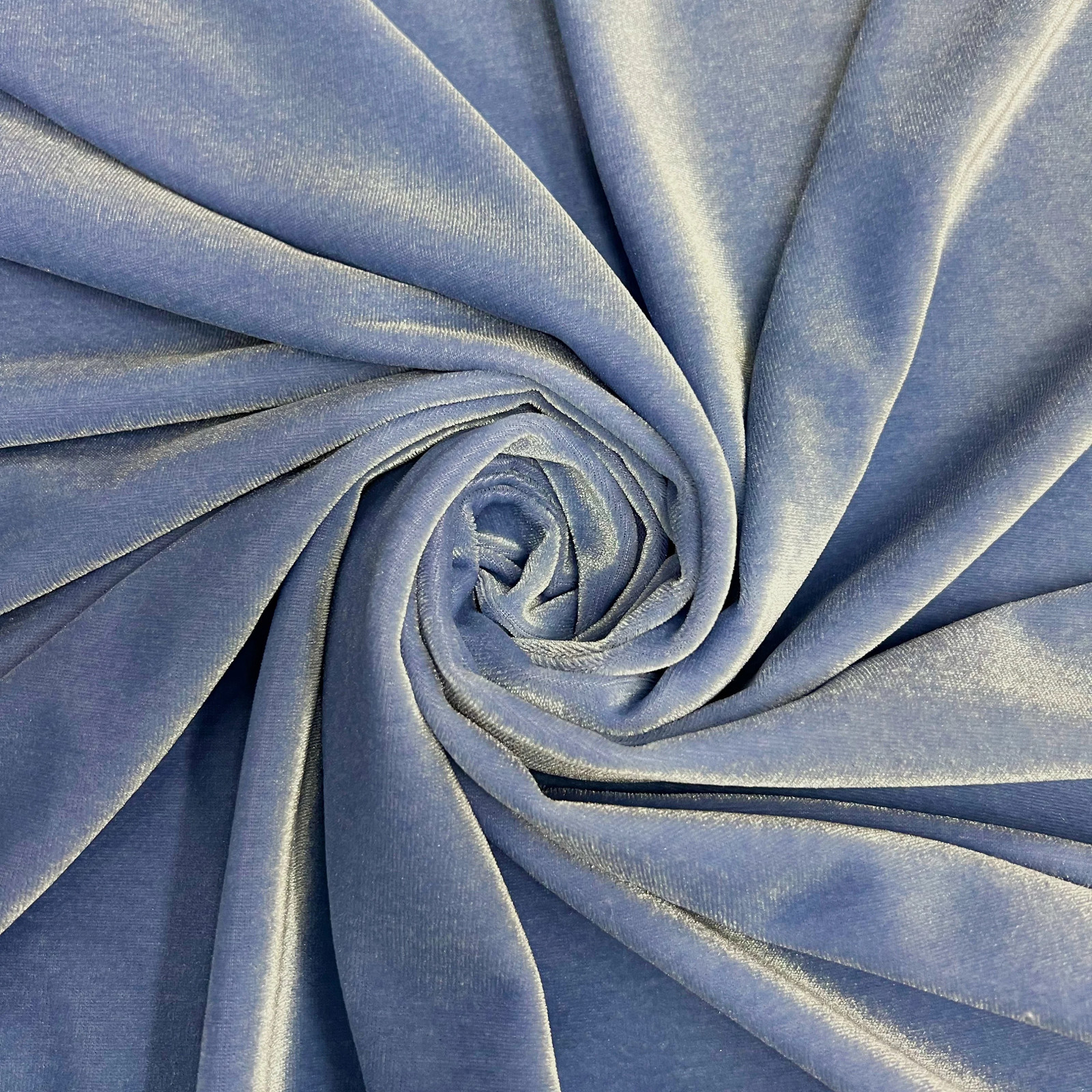 Princess DUSTY BLUE Polyester Spandex Stretch Velvet Fabric for Bows, Top Knot,