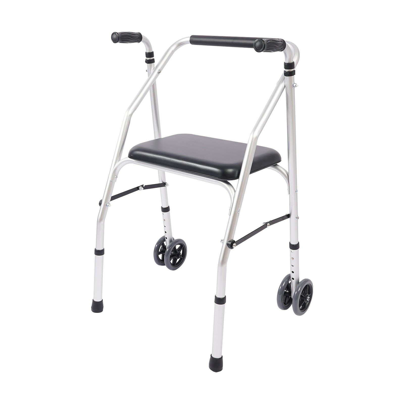 Adjustable Height Walker Folding Walker Floorstanding Foldable Chair 48-58cm