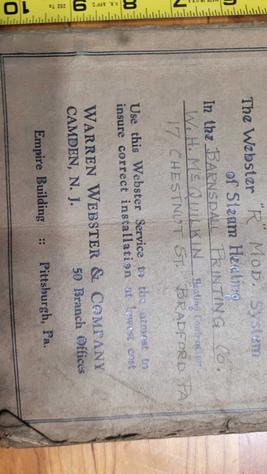 Antique Plumbing Steamfitter, Heating Manual