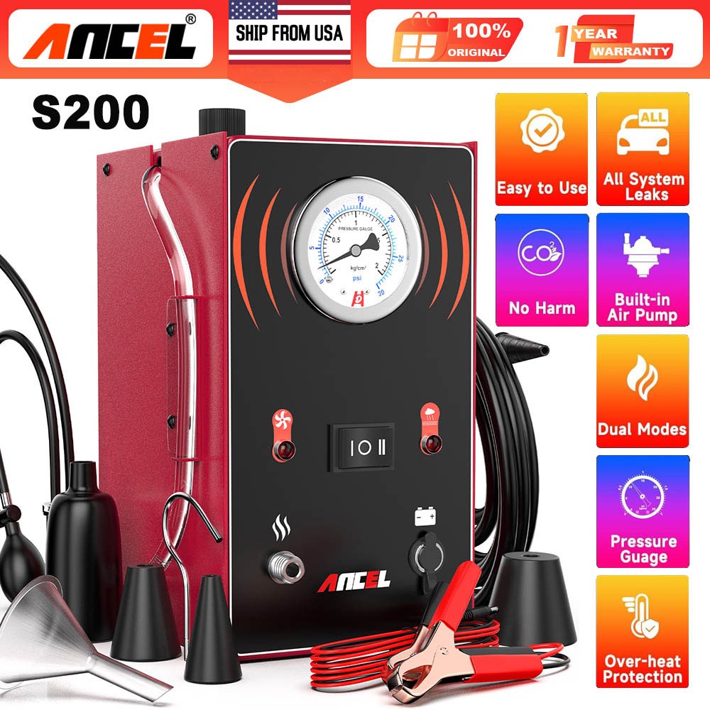 ANCEL S200 Automotive EVAP Smoke Machine Pipe Diagnostic Vacuum Leak Detector