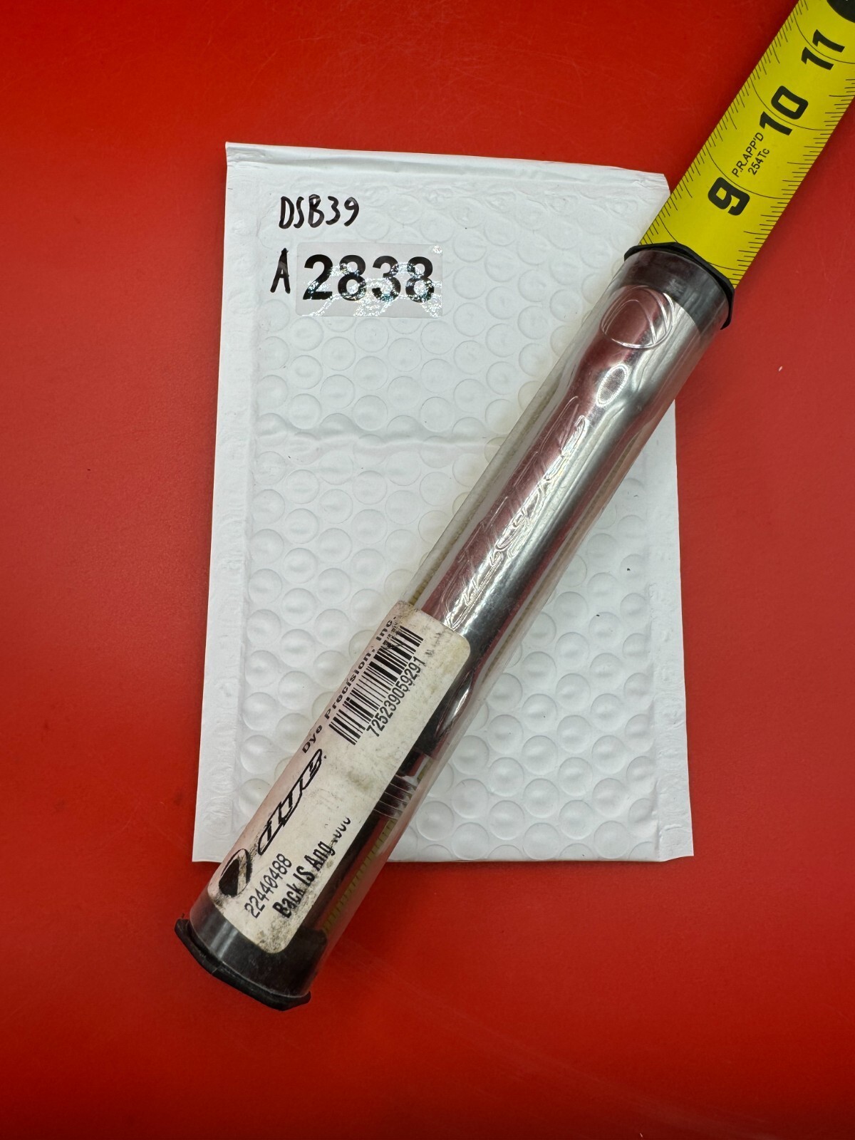 Dye SS Angel Threaded .688 Paintball Barrel Back - Silver
