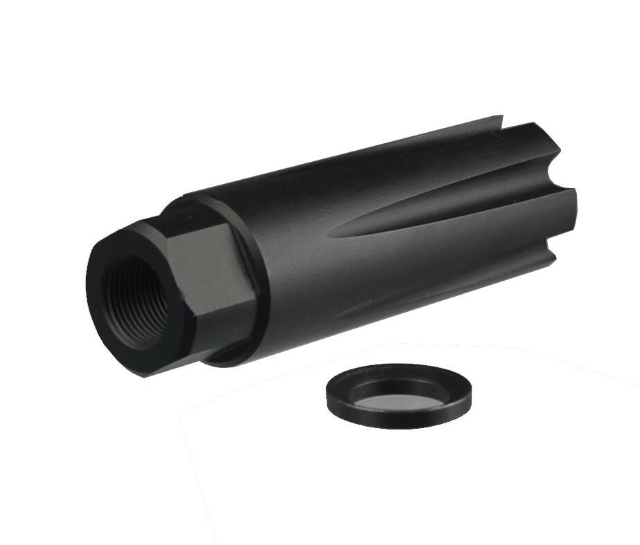 Al 7075 T6 Anodized Black 308 Linear Compensator Muzzle Brake 5/8x24 TPI .308