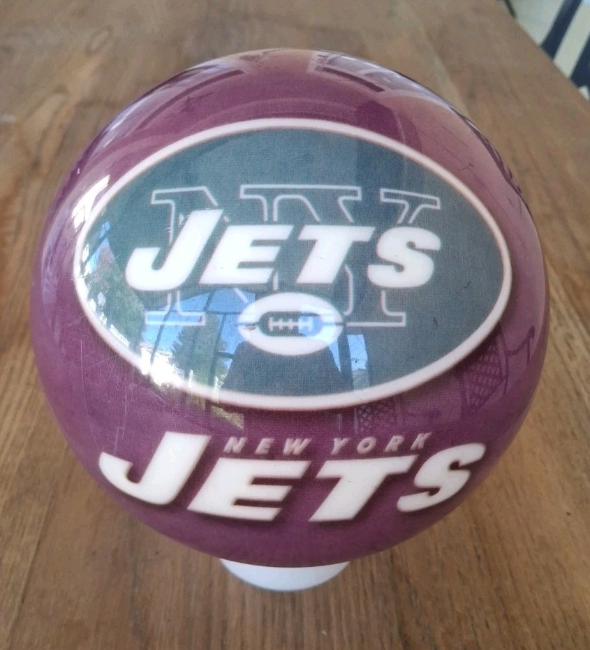 10 lb 7.0 oz UNDRILLED Bowling Ball Viz-A-Ball RARE Retired New York JETS NFL