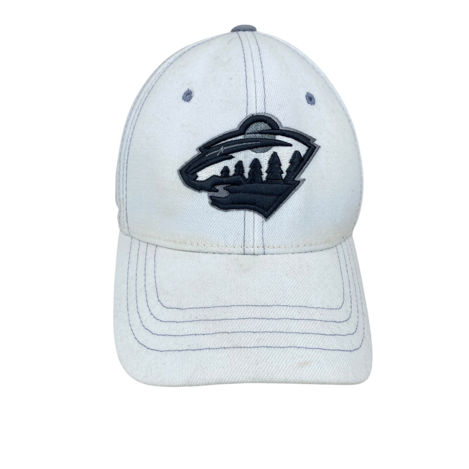 NHL Minnesota Wild Baseball Cap Hat Adult Size XL White Ice Hockey Zephyr