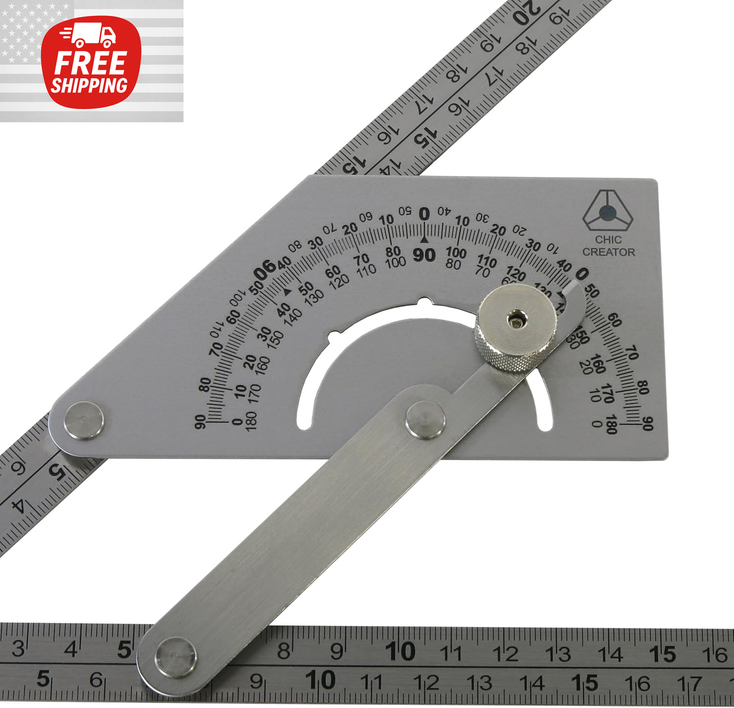 Precision Stainless Steel Angle Finder Protractor for Metal Bending 0-180°