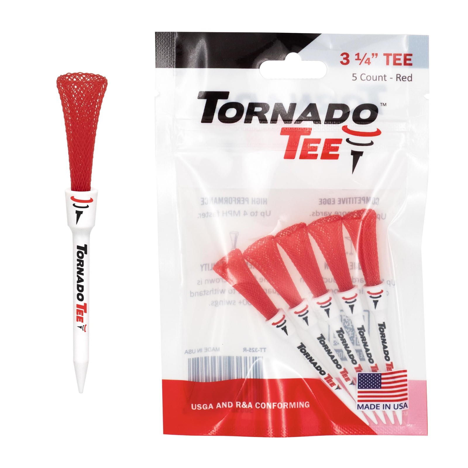 Tornado Tee Red High Performance Golf