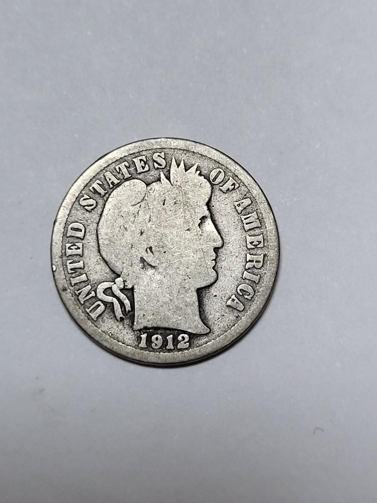 1912 S Barber Dime